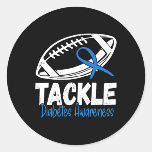 Tackle Diabetic Blue Diabetes Type 1 Awareness War Classic Round Sticker