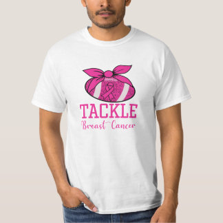 Tackle Football Pink Ribbon Breast Cancer T-shirt