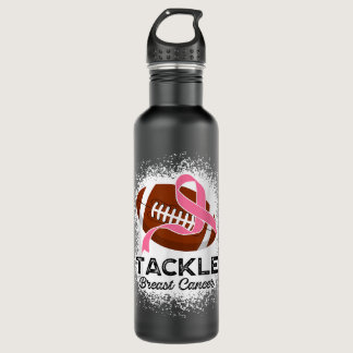 Tackle Football Survivor Pink Breast Cancer Bleach Stainless Steel Water Bottle