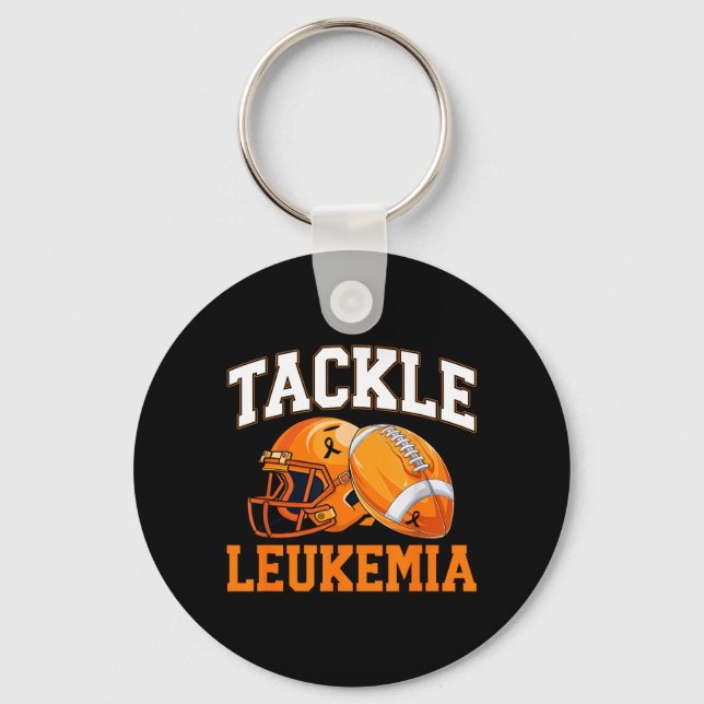 Tackle Leukemia Awareness Month Leukemia Warrior Keychain (Front)