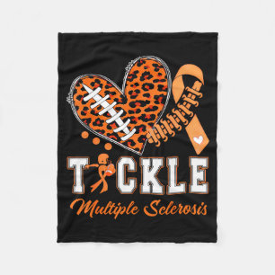 Tackle Multiple Sclerosis Orange Ribbon Awareness Fleece Blanket