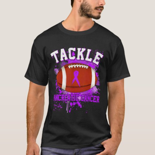 Tackle Pancreatic Cancer Purple Football Cancer Aw T_Shirt