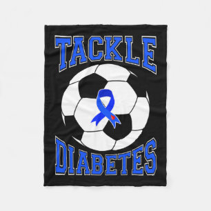 Tackle Soccer Blue Ribbon Tackle Diabetes Awarenes Fleece Blanket