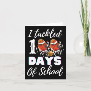 Tackled 100 Day Of School Football Boy 100th Day S Card