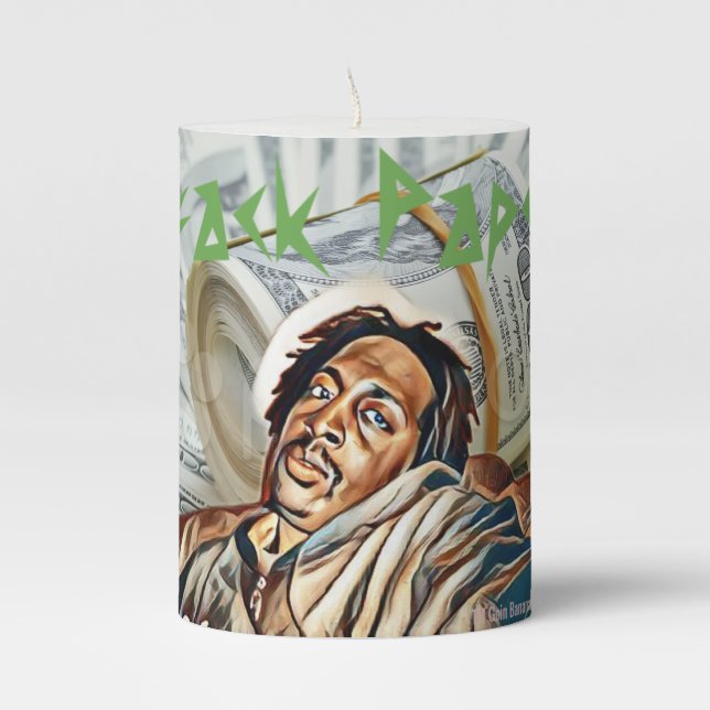 $tackPaper Pillar Candle (Front)