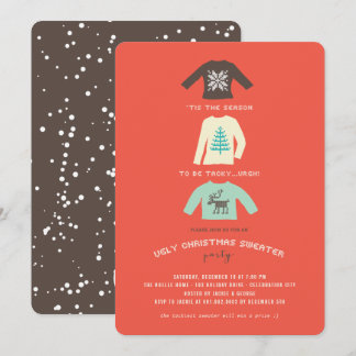 Tacky and Ugly Christmas Sweater Holiday Party Invitation