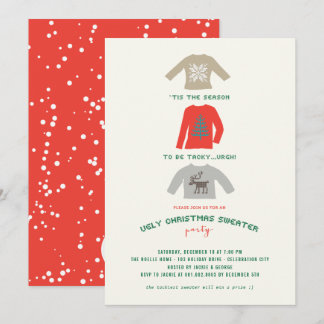Tacky and Ugly Christmas Sweater Holiday Party Invitation