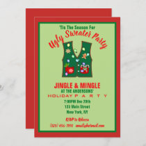 Tacky Christmas Lights Ugly Sweater Party Invitation
