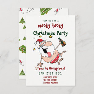 TACKY Christmas Party Invitation Funny DRUNK Santa