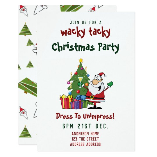 TACKY Christmas Party Invitation Funny Santa | Zazzle.com