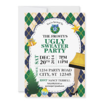 Tacky Christmas Party Invite (Navy/Green)