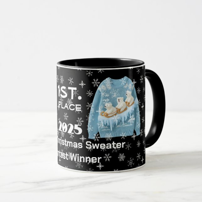 Tacky Christmas Sweater Contest Winner Mug (Front Right)