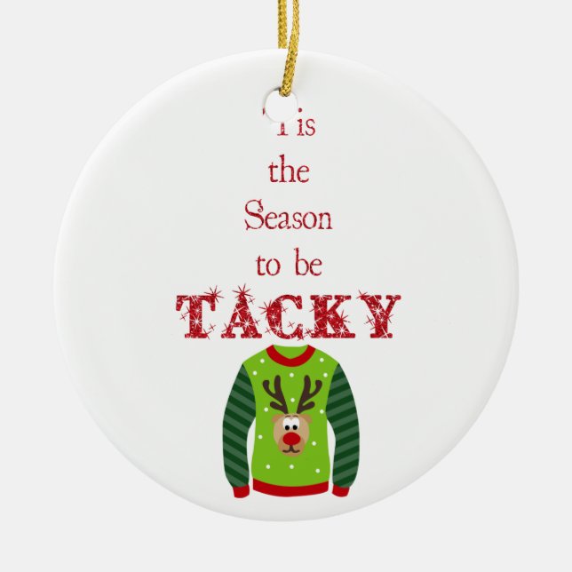 Tacky Christmas Sweater Ornament (Front)
