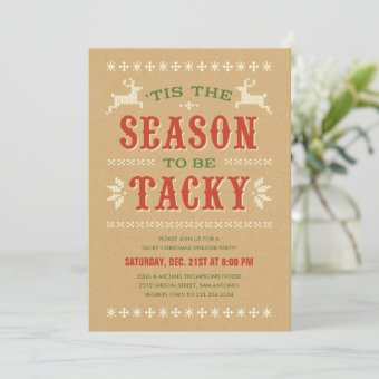 Tacky Christmas Sweater Party Invitations | Zazzle
