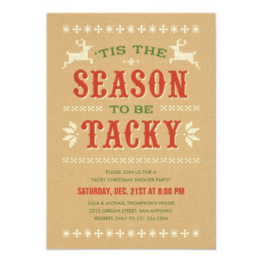 Christmas Party Invitations Tacky Sweater 5