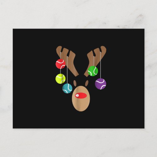 Tacky Christmas Tennis Reindeer With Tennis Ball Invitation Postcard