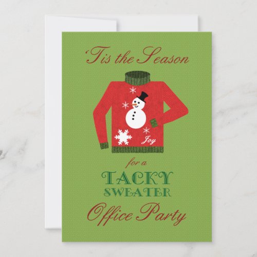 Tacky Sweater Office Christmas Party Invitation