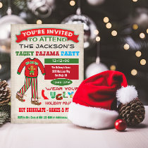 Tacky Ugly Christmas Pajamas Party invitation