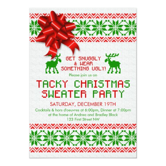 Tacky Sweater Christmas Party Invitations 4