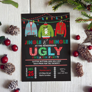 Tacky Ugly Sweater Christmas Party Invitation