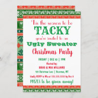 tacky christmas party invitations