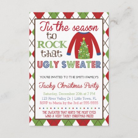 Tacky Ugly Sweater Holiday Party Invitation