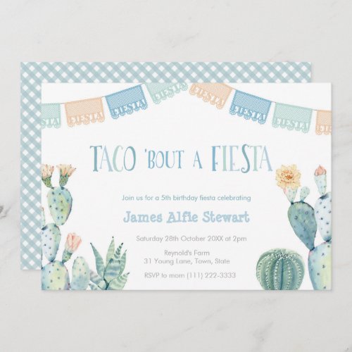 Taco About A Fiesta _ Any Age Boy Birthday Party Invitation