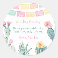 Taco About A Fiesta Baby Shower Party Thank You Classic Round Sticker