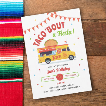 Taco About A Fiesta Birthday Party Invitation by marlenedesigner at Zazzle
