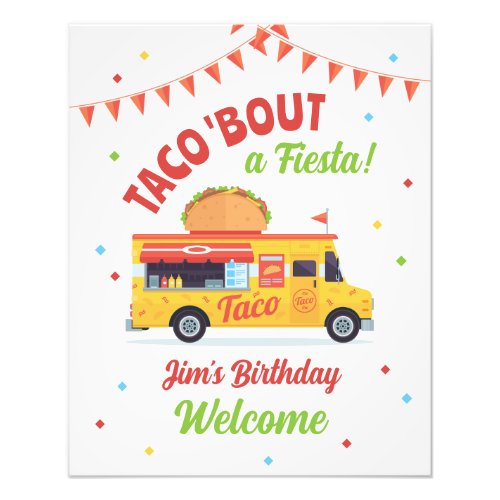 Taco About a Fiesta Birthday Party Welcome Sign