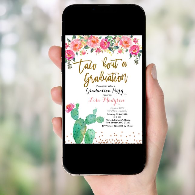 Taco about a Graduation Party Invite card (Front Digital)