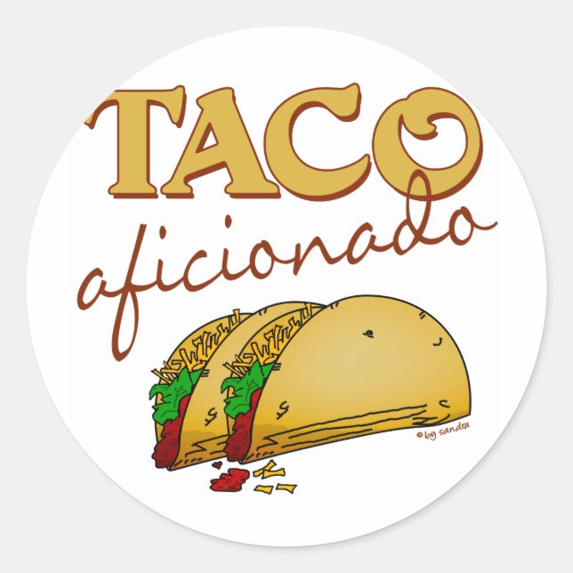 Taco Aficionado Classic Round Sticker (Front)