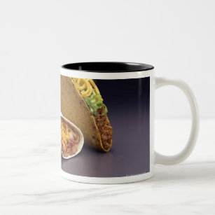 Taco and bean burrito Two-Tone coffee mug