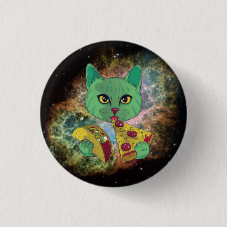 Taco and Pizza Cosmic Space Cat Button