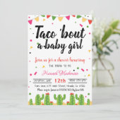 Taco baby shower invitation taco bout a baby girl (Standing Front)