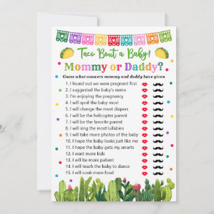 Taco Baby Shower Mommy or Daddy Advice Card