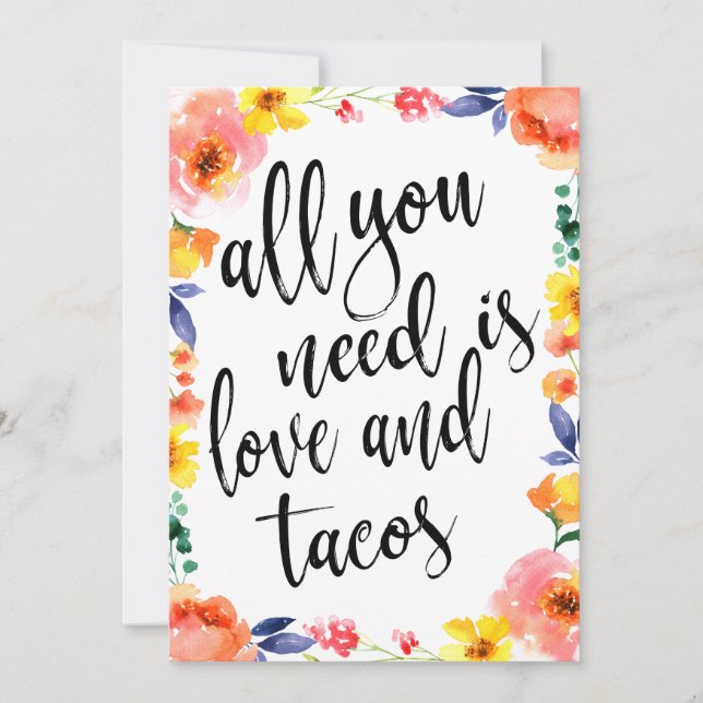 Taco bar affordable boho floral sign (Front)
