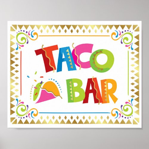 TACO BAR Fiesta Party Sign Print