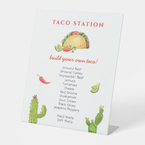 Taco bar Food station Sign