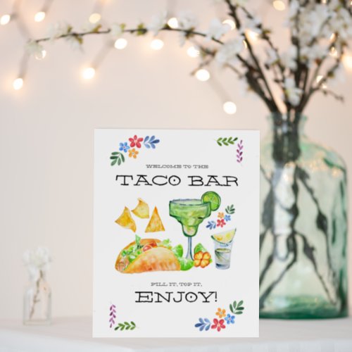 Taco Bar Menu Sign  Taco Party