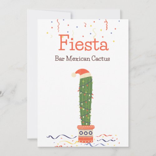 Taco Bar Mexican Food Cactus Fiesta Table Sign Holiday Card