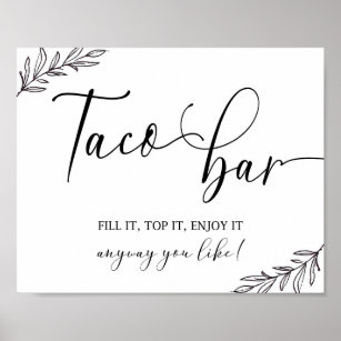 Taco bar wedding sign 8x10