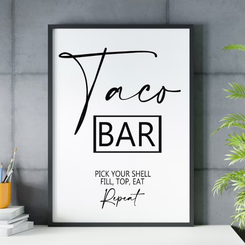 Taco bar wedding sign 8x10