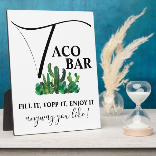 Taco bar wedding sign plaque