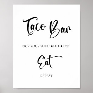 Taco Bar Wedding Sign Poster