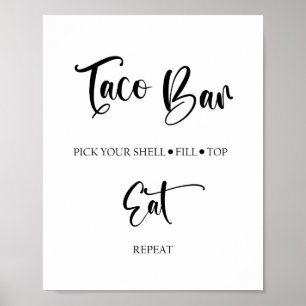 Taco Bar Wedding Sign Poster