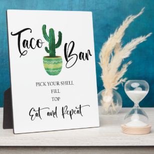 Taco bar Wedding sign Tabletop  Plaque
