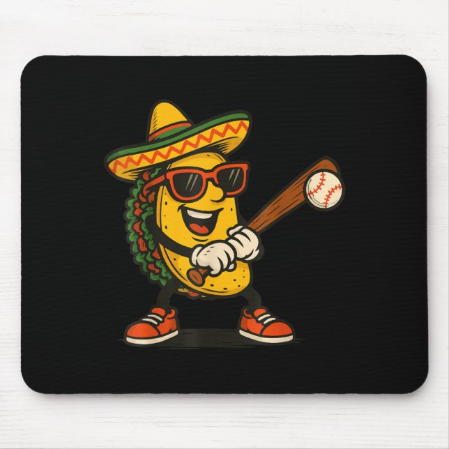 Taco baseball cinco de mayo  mouse pad (Front)
