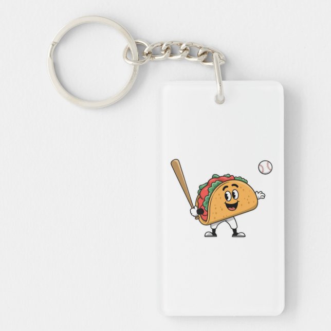 Taco Baseball Fun Keychain (Front)