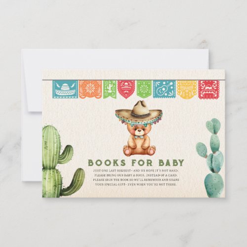 Taco Bear Books for Baby  Boy Baby Shower Fiesta Invitation